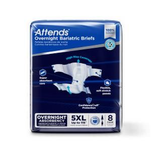 Attends Overnight Bariatric Briefs, 5X-Large