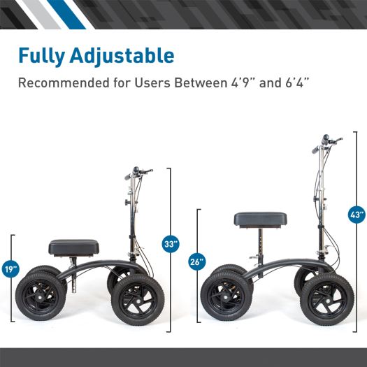 Bodymed All Terrain Knee Walker, With Four 12" Air Filled Tires, And Dual Brake,