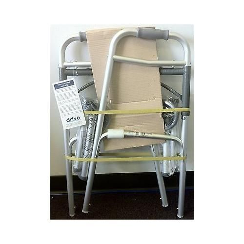 Deluxe Two-Button Folding Walker with Wheels
